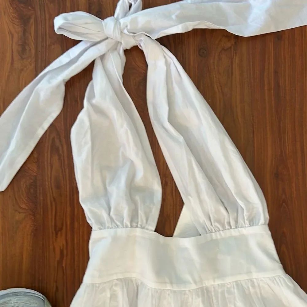 Nwt Sonya Australia White Cotton Marilyn Monroe Style Prairie Dress Peasant Dres — image 3 of 8